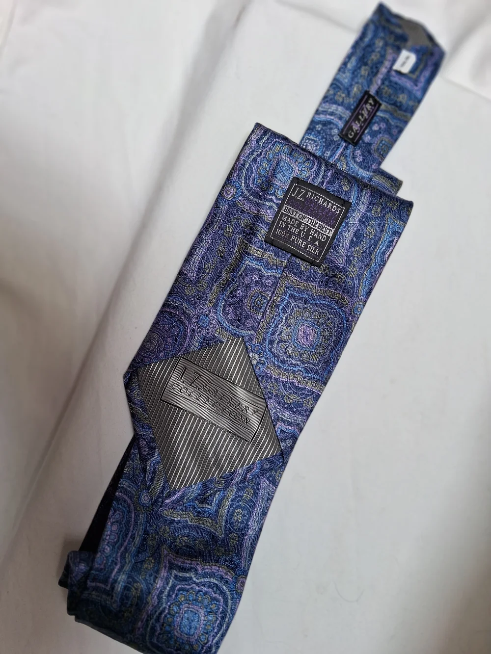 J Z Richards Gallery Collection Blue Paisley Pattern Men's Tie - Blue